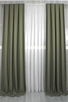 پرده زمینه سبز پلی استر MebelPort Curtain - کد 751556148