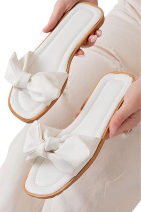 دمپائی سفید زنانه پاشنه تخت Shoebuo - کد 920556324