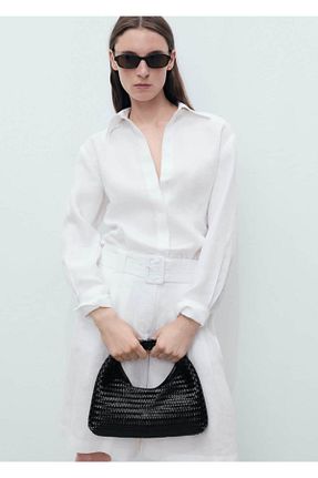 پیراهن سفید زنانه اورسایز MANGO - کد 933325893