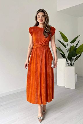 لباس نارنجی زنانه بافتنی MODAMİNEM - کد 932781832