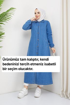 کلاه و ابایا آبی زنانه جین Pamuk Butik - کد 789217238