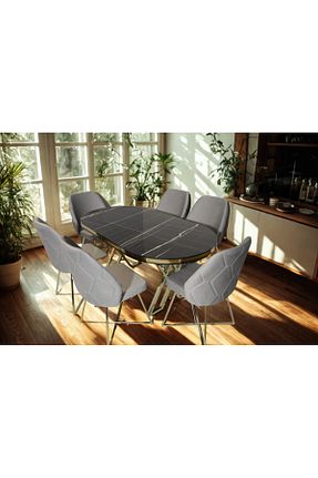 ست میز ناهارخوری طوسی ÜNALMIŞ - کد 932030456