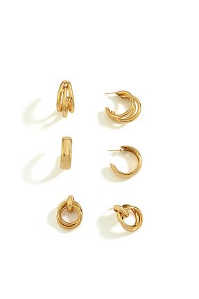 گوشواره استیل (فولاد) طلائی زنانه استیل (فولاد) VenüsDesign - کد 888323075
