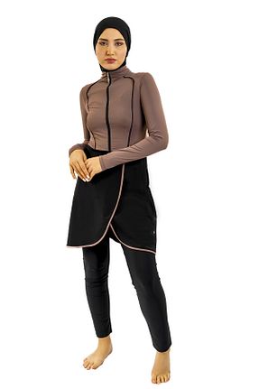 مایو حجاب قهوه ای زنانه ساده TESMAY - کد 933336742
