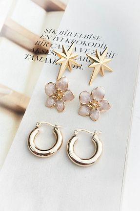گوشواره جواهر زرد پوشش لاکی roshel - کد 932810253