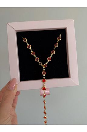 گردنبند استیل ( فولاد ) قرمز h&b design jewel - کد 932822247