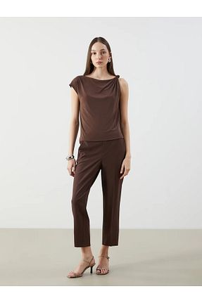 بلوز قهوه ای زنانه ساده LC Waikiki - کد 932821971