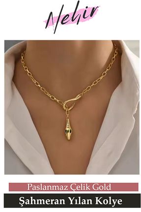 گردنبند استیل ( فولاد ) صورتی زنانه استیل ضد زنگ Nehir - کد 932828573