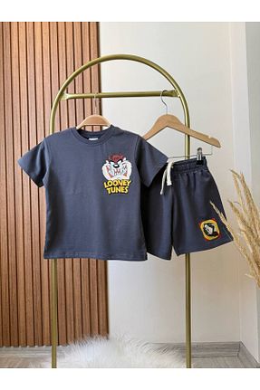 ست بالاتنه و پائین تنه مشکی بچه گانه بافت KidsSel - کد 932828134