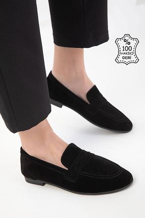 کفش لوفر مشکی زنانه چرم خالص SOHO - کد 929562967