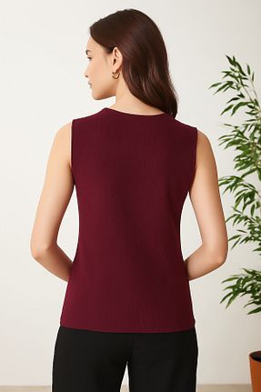 بلوز زرشکی زنانه ساده Ahsenbutik - کد 928633755