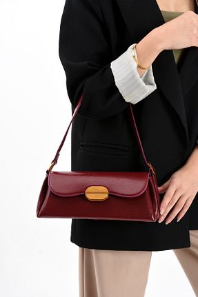 کیف دوشی زرشکی زنانه چرم مصنوعی Berlin bags - کد 931120128