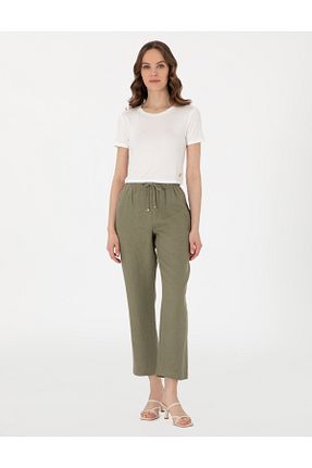 شلوار خاکی زنانه کتان Pierre Cardin - کد 931129958