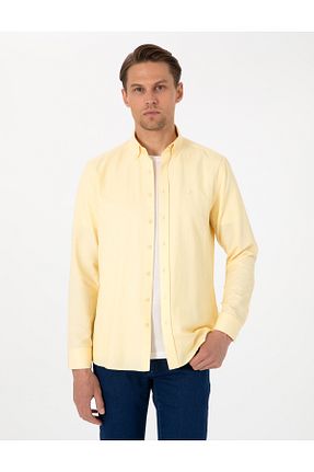 پیراهن زرد مردانه اسلیم فیت Pierre Cardin - کد 931138339