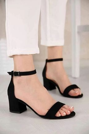 کفش پاشنه بلند کلاسیک مشکی زنانه چرم مصنوعی Ayselin Butik - کد 838294095