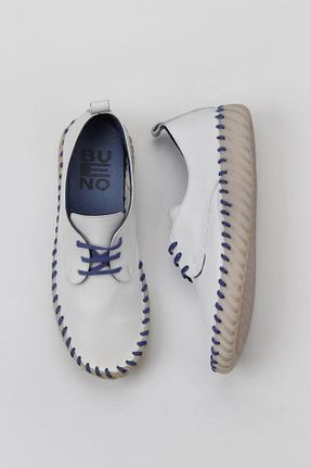 کفش اسنیکر سفید زنانه چرم اصل Bueno Shoes - کد 117979560