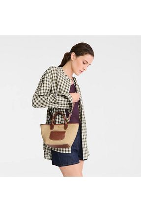 کیف پستچی قهوه ای زنانه پارچه ای Longchamp - کد 931164272