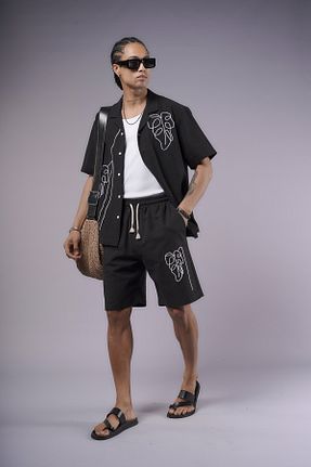 ست بالاتنه و پائین تنه مشکی مردانه بافتنی Butik - کد 931187875