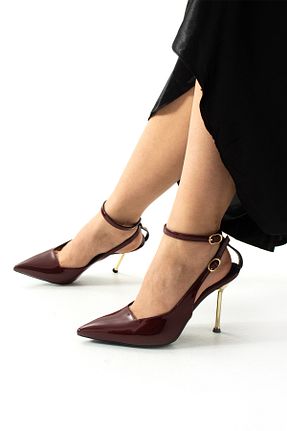 کفش استایلیتو زرشکی پاشنه نازک Güllü Shoes - کد 931181401