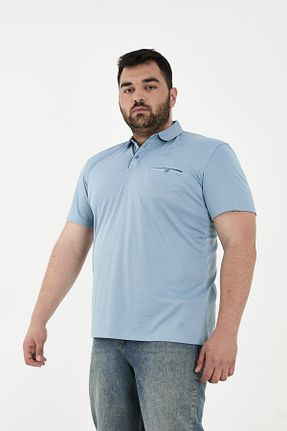 تیشرت سایز بزرگ آبی مردانه تکی Maccali - کد 931225206