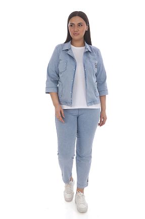 ست بالاتنه و پائین تنه آبی زنانه بافت EXİTLİNE - کد 931194568