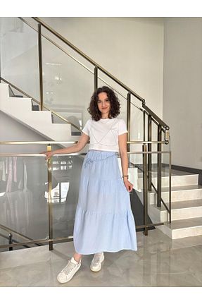 دامن آبی زنانه ساده Butik - کد 931210078
