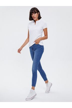 شلوار جین آبی زنانه پاچه سوپر تنگ Loft - کد 35719002