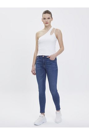 شلوار جین آبی زنانه پاچه تنگ Loft - کد 36303031