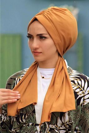 شال زرد زنانه پنبه ای Resta - کد 931199957
