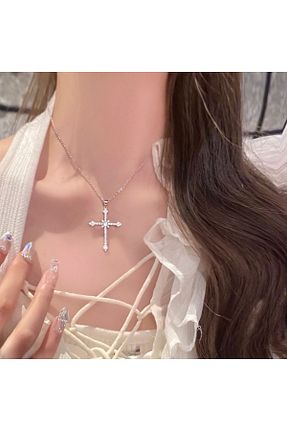 گردنبند جواهر طوسی زنانه سنگ Jwl - کد 349389693