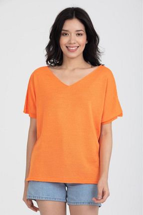 پلیور نارنجی زنانه ساده Su Moda - کد 687367693