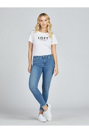 شلوار آبی زنانه پنبه ای Loft - کد 95995144