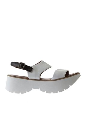 صندل سفید زنانه پاشنه پر Bueno Shoes - کد 347916226