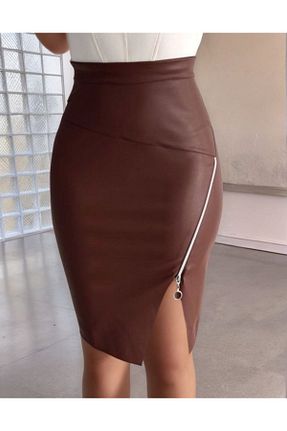 دامن قهوه ای زنانه طرح دار velmorafashion - کد 933795111