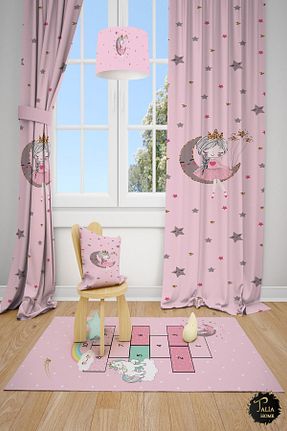 پرده زمینه صورتی جیر Talia Home - کد 459664175