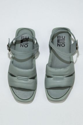 صندل فیروزه ای زنانه پاشنه تخت Bueno Shoes - کد 290520252