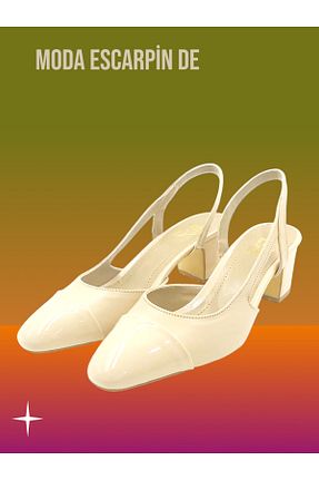 کفش پاشنه بلند کلاسیک بژ زنانه چرم مصنوعی Escarpinshoes - کد 923253538