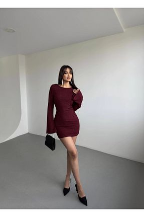 لباس زرشکی زنانه بافتنی Justin - کد 931245809