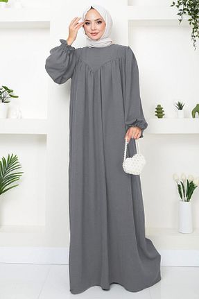 لباس حجاب طوسی زنانه رگولار hafsamina - کد 931245235