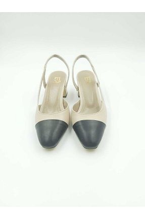 کفش پاشنه بلند کلاسیک بژ زنانه چرم مصنوعی Escarpinshoes - کد 923101841