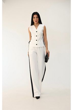 ست بالاتنه و پائین تنه سفید زنانه بافتنی Koza Butik - کد 931264740
