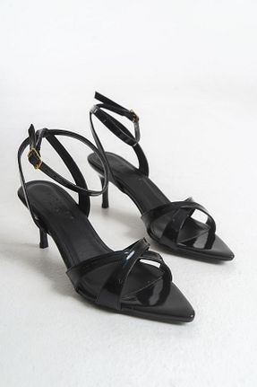 کفش پاشنه بلند کلاسیک مشکی زنانه چرم مصنوعی MARSEDO - کد 922371331