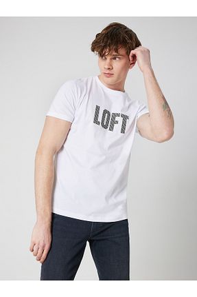 تیشرت سفید مردانه رگولار Loft - کد 655413349