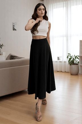 دامن مشکی زنانه پارچه seeshe - کد 928435717