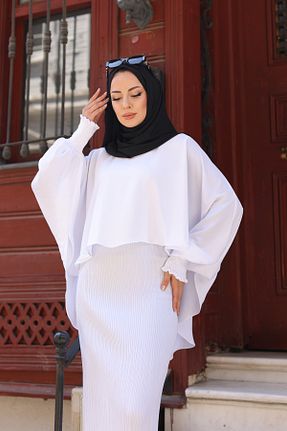 کلاه و ابایا سفید زنانه پلی استر KADEEM - کد 924803356