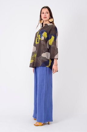 پیراهن قهوه ای زنانه اورسایز Park Moda - کد 931298524