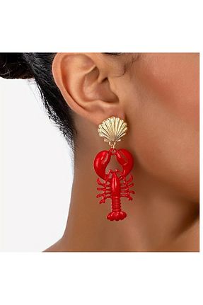 گوشواره جواهر زرد لزران mos&more - کد 931322458