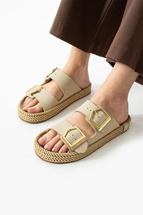 دمپائی بژ زنانه جیر diclepolat - کد 930073832