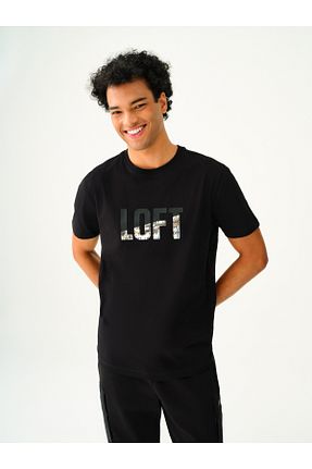 تیشرت مشکی مردانه رگولار Loft - کد 858023770