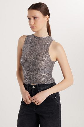 بلوز طوسی زنانه ساده Tudors - کد 931346267